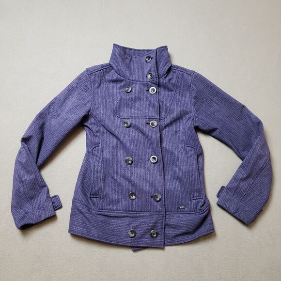 MEC • Purple Printed Double Breasted Coat • Size S - Picture 9 of 11